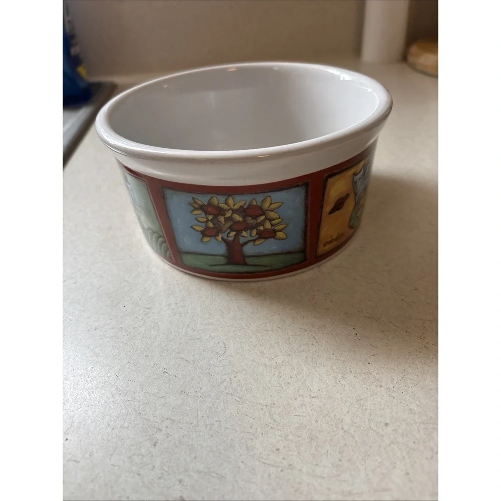 Ursula Dodge Cat Pet Bowl Signature Housewares Flight Of The Blue Cat Stoneware
